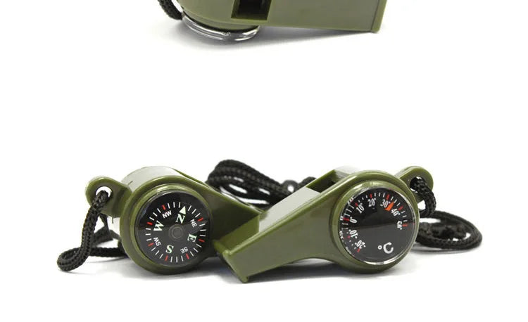 ABS Emergency Survival Whistle with Thermometer and Compass, 3 in 1, High Decibel, Portable, Outdoor
