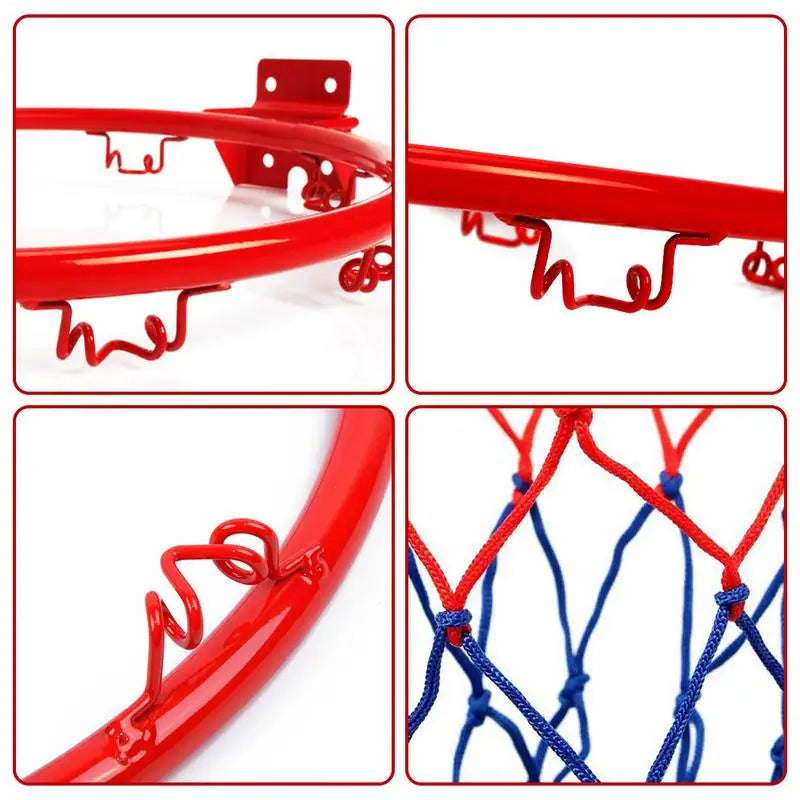 Indoor/Outdoor Wall Mounted Basketball Hoop with Net - Durable and Versatile Basketball Equipment