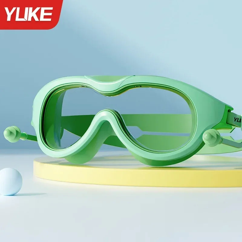 Children Swimming Goggles, Anti-fog, Large Frame Glasses, Comfortable Silicone