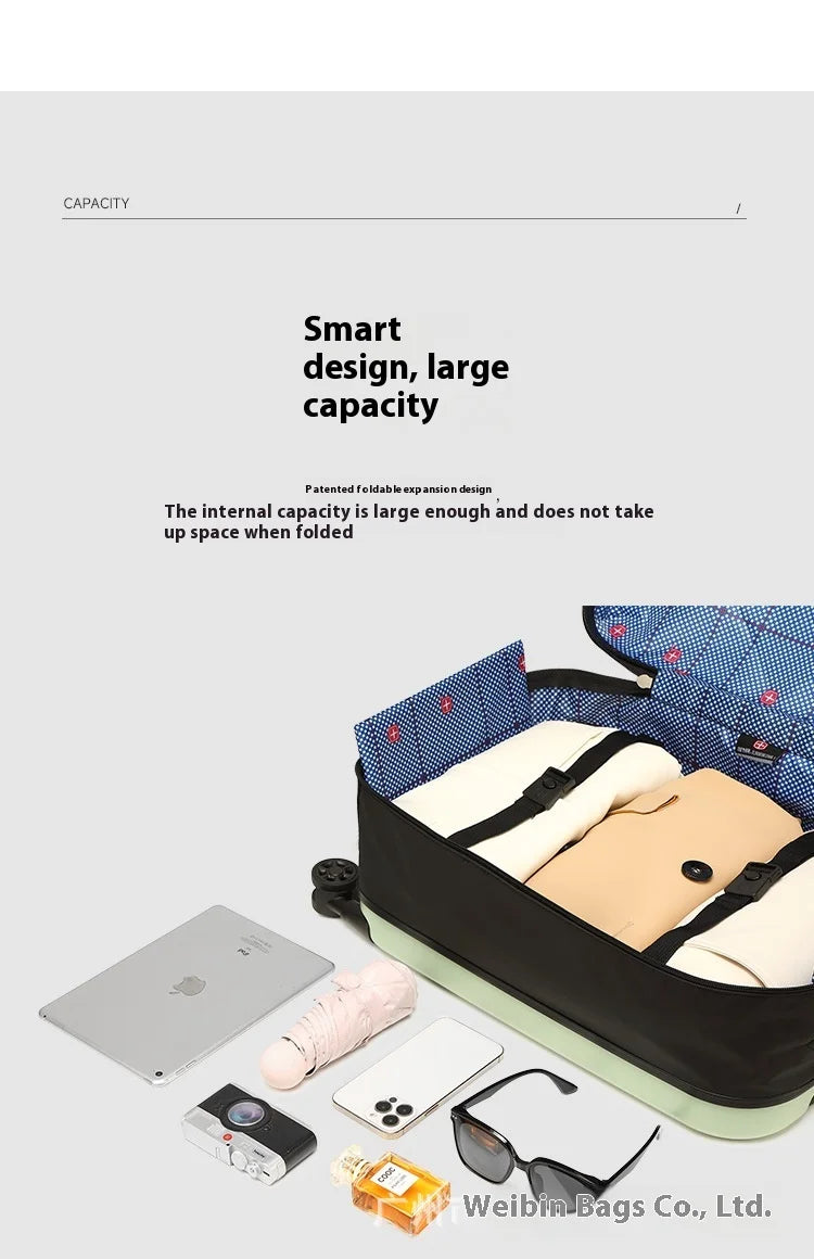 20/24/28Foldable Upright Luggage-Inch Universal Wheel Suitcase Portable Storage Luggage Password Boarding Bag