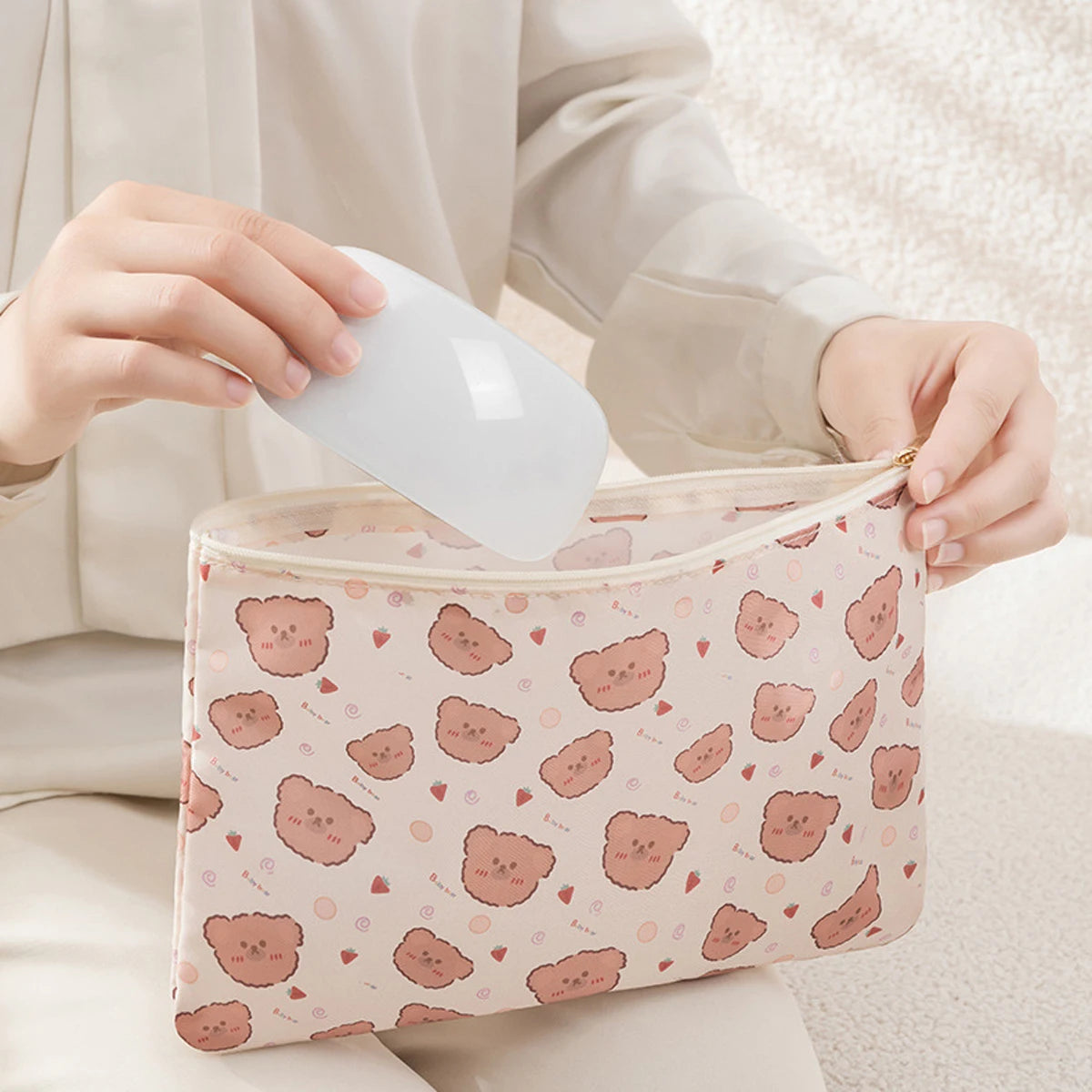7PCS Travel Packing Cube Printed Cartoon Travel Storage Bag Clothes Shoes Toiletries Sorting Storage Bag for Luggage Suitcase