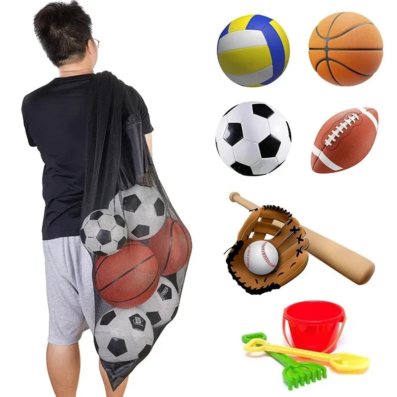 Extra Large Drawstring Mesh Bag, Durable Net Storage Bag, for Toys, Balls & Sports Equipment