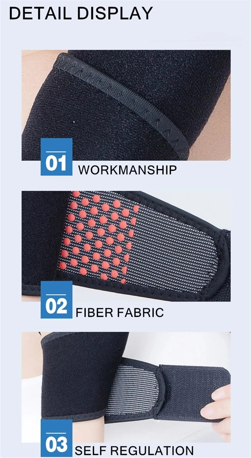 Self-Heating Wrist Band, Magnetic Therapy Support Brace Wrap, Heated Compression Belt