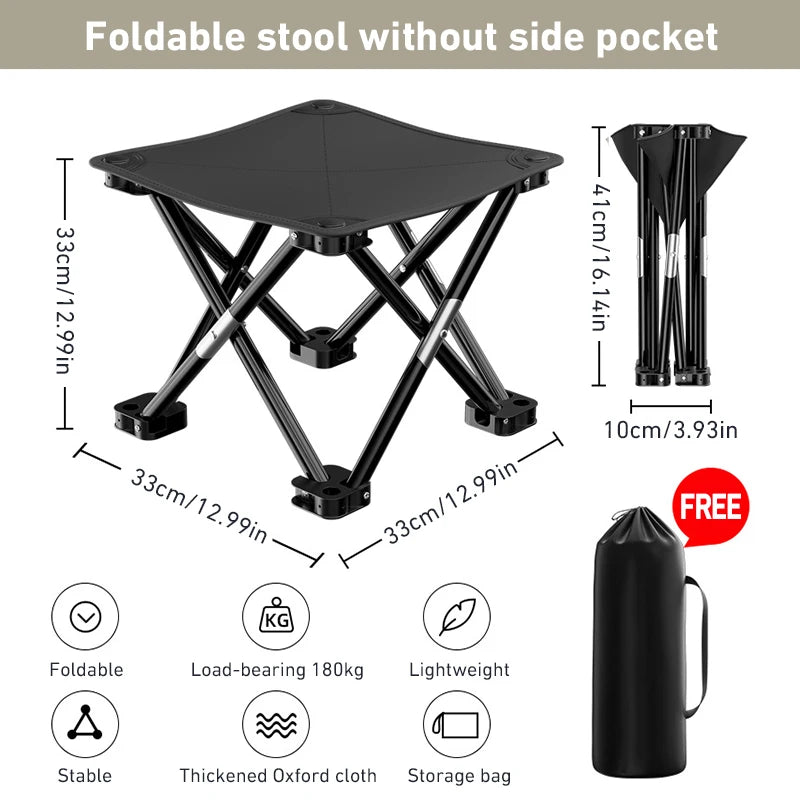 Folding Small Stool Bench Stool Portable Outdoor Travel Picnic Camping Fishing Chair Camping Collapsible Foot Stool Beach Picnic
