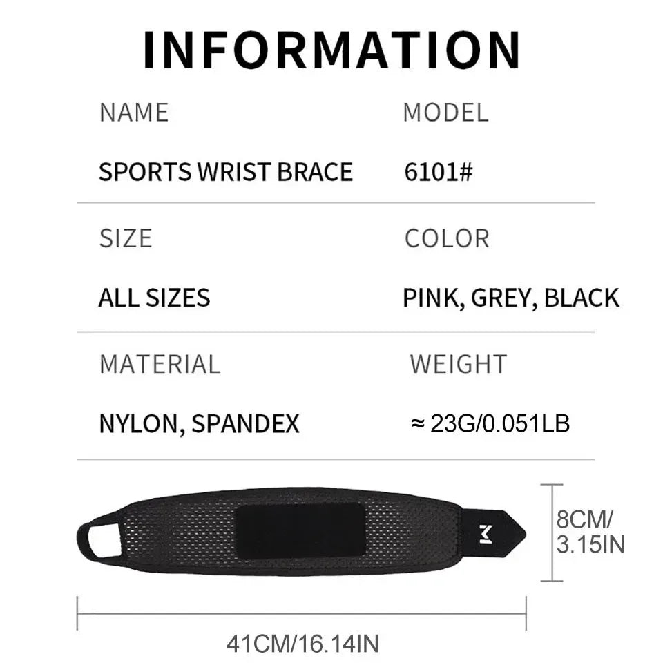 Breathable Wrist Support Brace for Gym / Work - Adjustable Compression Sleeve, Arthritis & Carpal Tunnel Relief