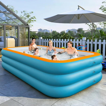1.8/2.1/2.6/3M Inflatable Swimming Pool, for Children & Adult, PVC Material, Thickened Summer Baby Play Pool