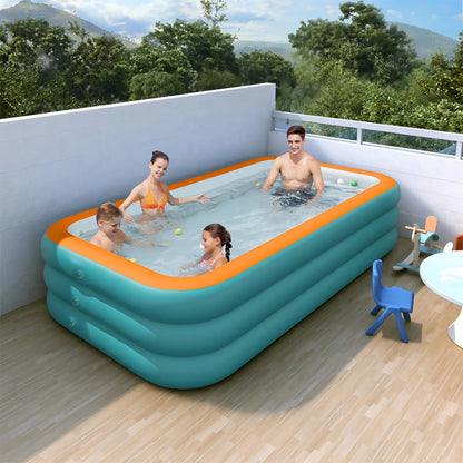 1.8/2.1/2.6/3M Inflatable Swimming Pool, for Children & Adult, PVC Material, Thickened Summer Baby Play Pool