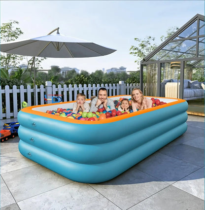 1.8/2.1/2.6/3M Inflatable Swimming Pool, for Children & Adult, PVC Material, Thickened Summer Baby Play Pool