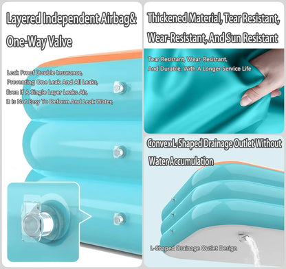 1.8/2.1/2.6/3M Inflatable Swimming Pool, for Children & Adult, PVC Material, Thickened Summer Baby Play Pool