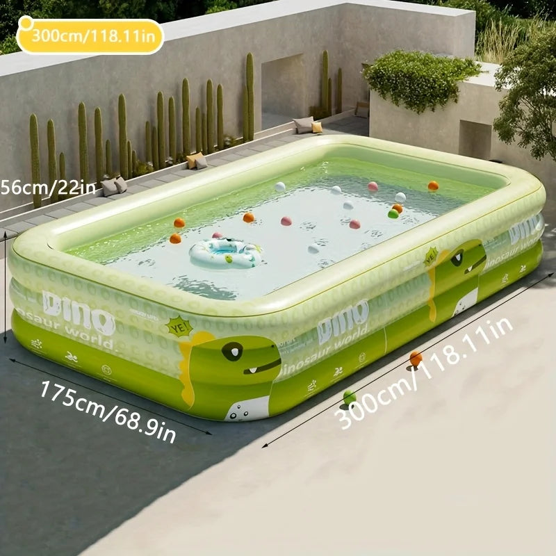 Outdoor Inflatable Swimming Pool, PVC Material, with  Dinosaurs Design