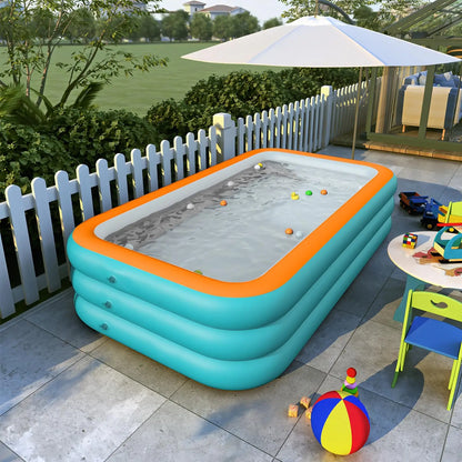 1.8/2.1/2.6/3M Inflatable Swimming Pool, for Children & Adult, PVC Material, Thickened Summer Baby Play Pool