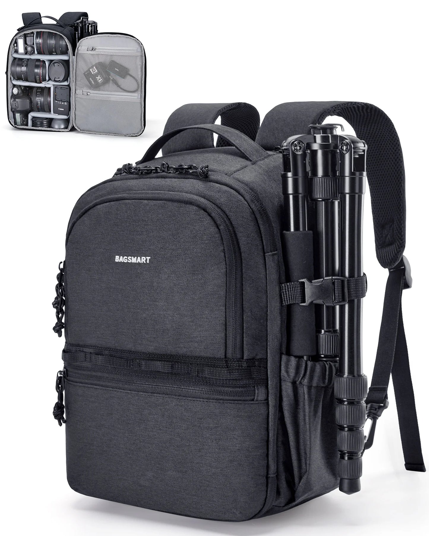 BAGSMART Camera Backpack for Photographers DSLR SLR Camera Backpacks Waterproof Backpack Fit up to 12.9" iPad with Tripod Holder