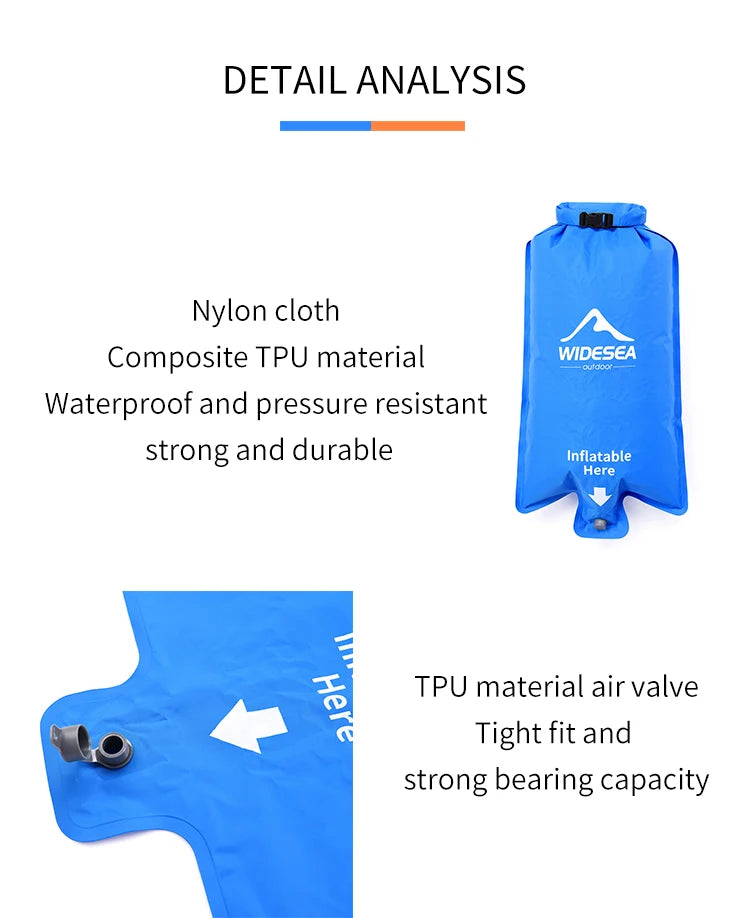 Widesea Camping Sleeping Pad Inflatable Air Mattresses Outdoor Mat Furniture Bed Ultralight Cushion Pillow Hiking Trekking