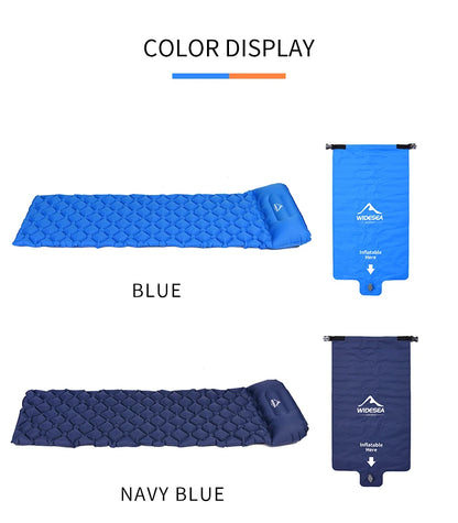 Widesea Camping Sleeping Pad Inflatable Air Mattresses Outdoor Mat Furniture Bed Ultralight Cushion Pillow Hiking Trekking
