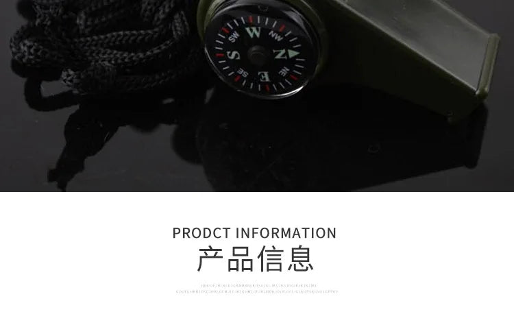 ABS Emergency Survival Whistle with Thermometer and Compass, 3 in 1, High Decibel, Portable, Outdoor