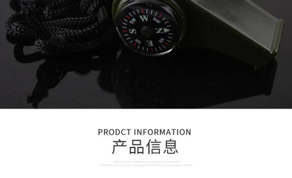 ABS Emergency Survival Whistle with Thermometer and Compass, 3 in 1, High Decibel, Portable, Outdoor