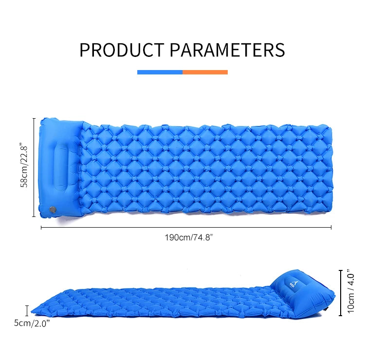 Widesea Camping Sleeping Pad Inflatable Air Mattresses Outdoor Mat Furniture Bed Ultralight Cushion Pillow Hiking Trekking