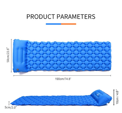 Widesea Camping Sleeping Pad Inflatable Air Mattresses Outdoor Mat Furniture Bed Ultralight Cushion Pillow Hiking Trekking