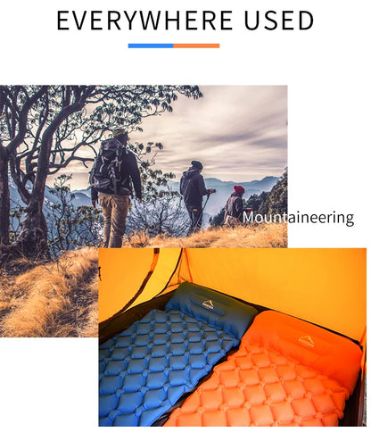 Widesea Camping Sleeping Pad Inflatable Air Mattresses Outdoor Mat Furniture Bed Ultralight Cushion Pillow Hiking Trekking