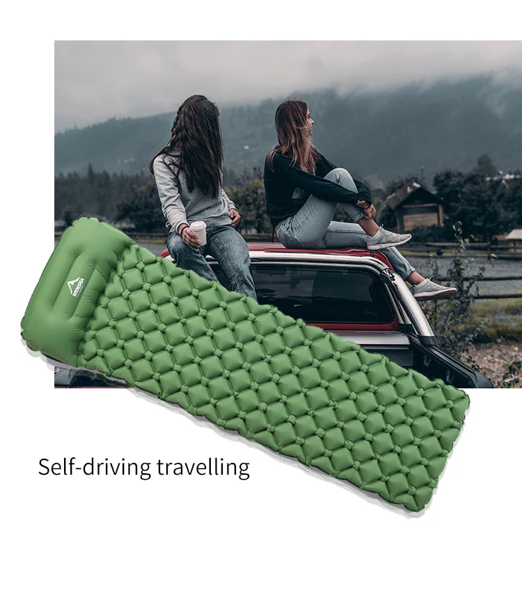 Widesea Camping Sleeping Pad Inflatable Air Mattresses Outdoor Mat Furniture Bed Ultralight Cushion Pillow Hiking Trekking