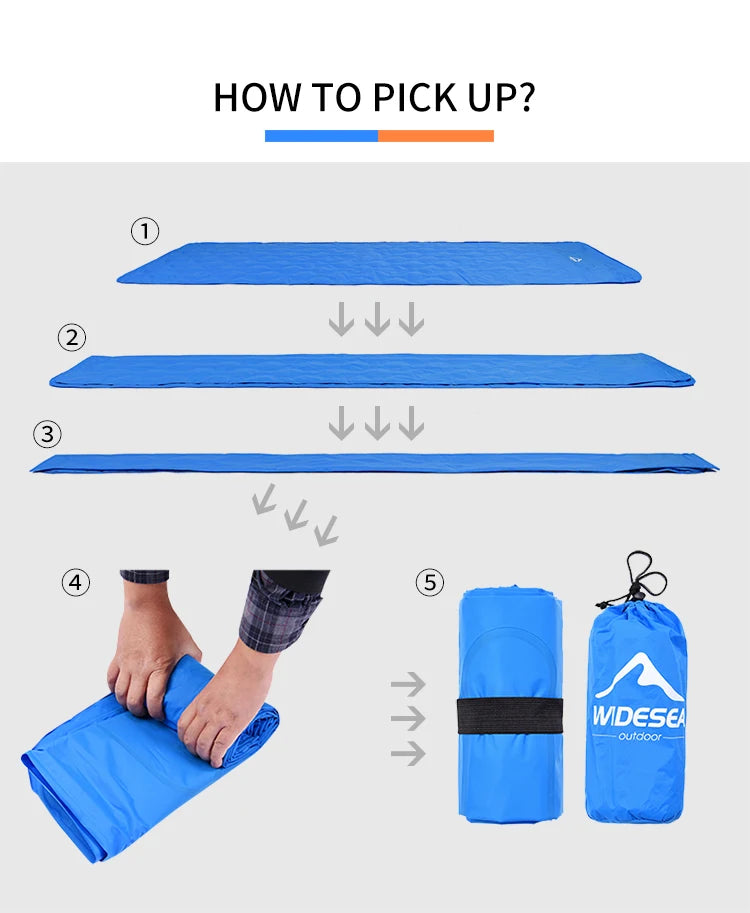 Widesea Camping Sleeping Pad Inflatable Air Mattresses Outdoor Mat Furniture Bed Ultralight Cushion Pillow Hiking Trekking