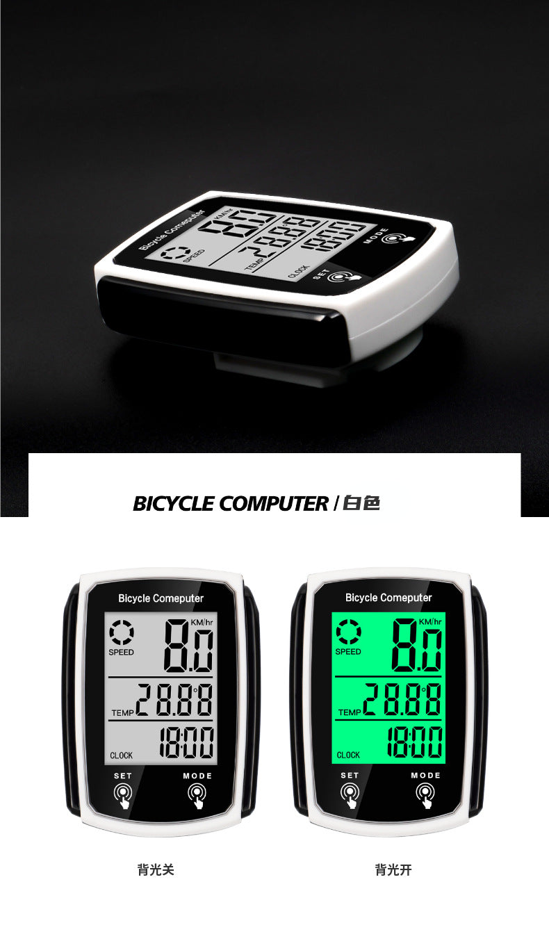 Wired Bike Computer 19 Functions Touch Bike Speedometer Odometer Waterproof Bicycle Computer with Backlight Bike Speedometer