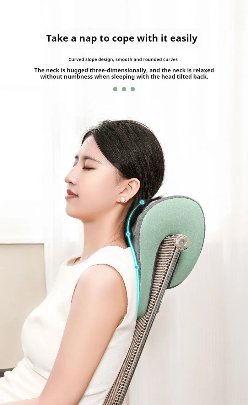 Office Chair Headrest Pillow Head Neck Shoulder Support Cushion Ergonomic Neck Pain Relief Memory Foam Travel Sleeping Pillow