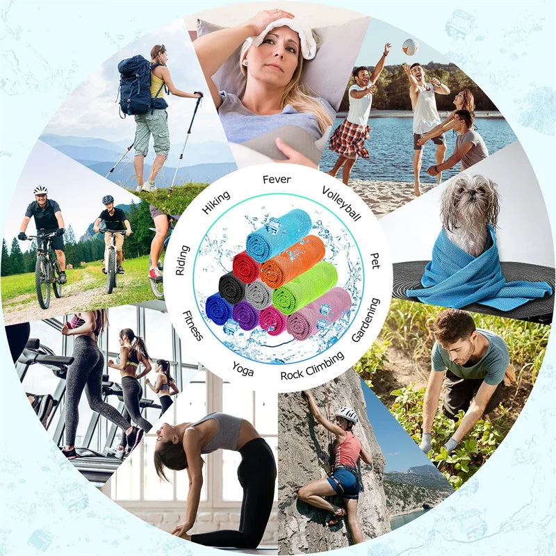 10PCS Cooling Workout Towels, Ice Towels for Neck, Soft Breathable Towels, for Sports, Yoga, Gym, Outdoor