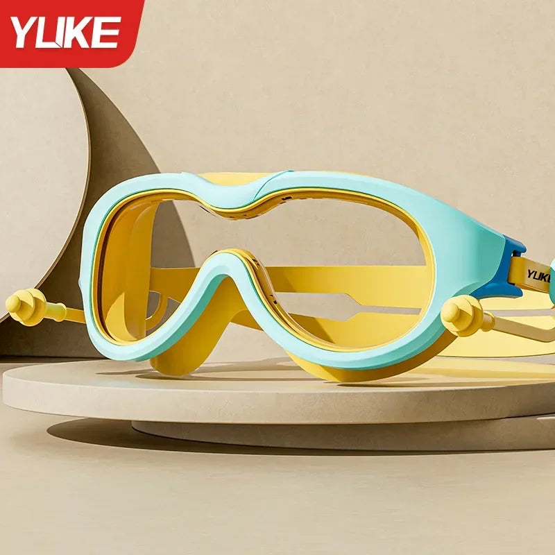 Children Swimming Goggles, Anti-fog, Large Frame Glasses, Comfortable Silicone