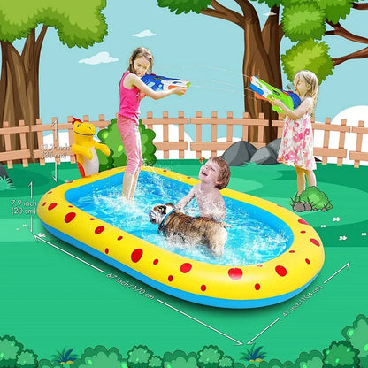 1.7m Inflatable Swimming Pool, Dinosaur Shape, PVC  Material, Outdoor Bath Lawn, Water Toy Inflatable Fountain