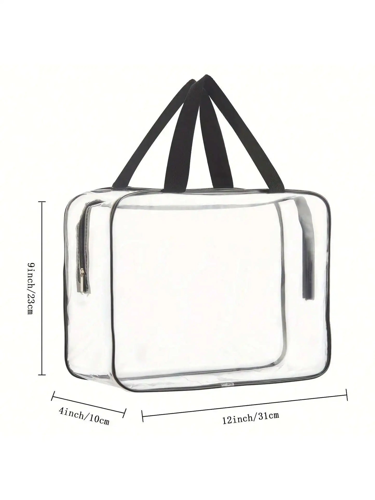 Large Clear Makeup Cosmetic Wash Organizer Bag, Clear Plastic Tote Bag, Waterproof Transparent Clear Handbag Purse