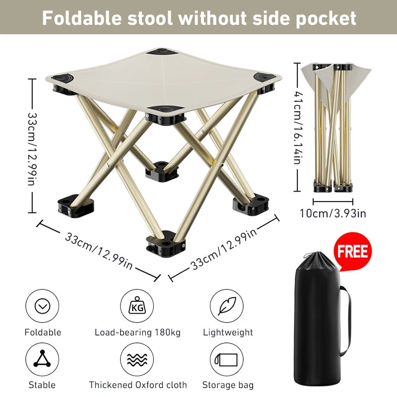 Folding Small Stool Bench Stool Portable Outdoor Travel Picnic Camping Fishing Chair Camping Collapsible Foot Stool Beach Picnic