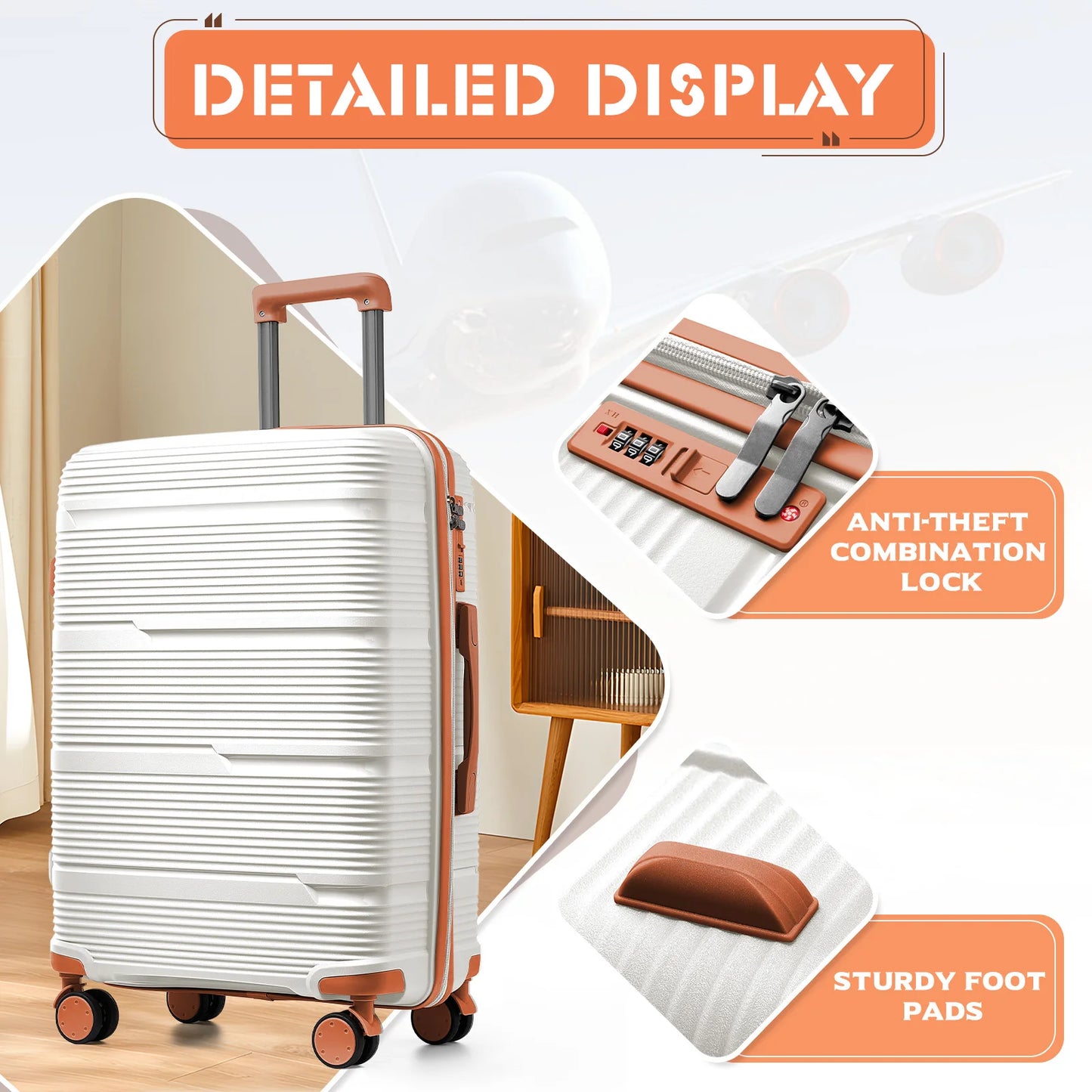 4pcs Travel Suitcase New Durable Luggage Sets Rolling Luggage TSA Lock Carry On Luggage Boarding Trolley Case 13 20 24 28 inch