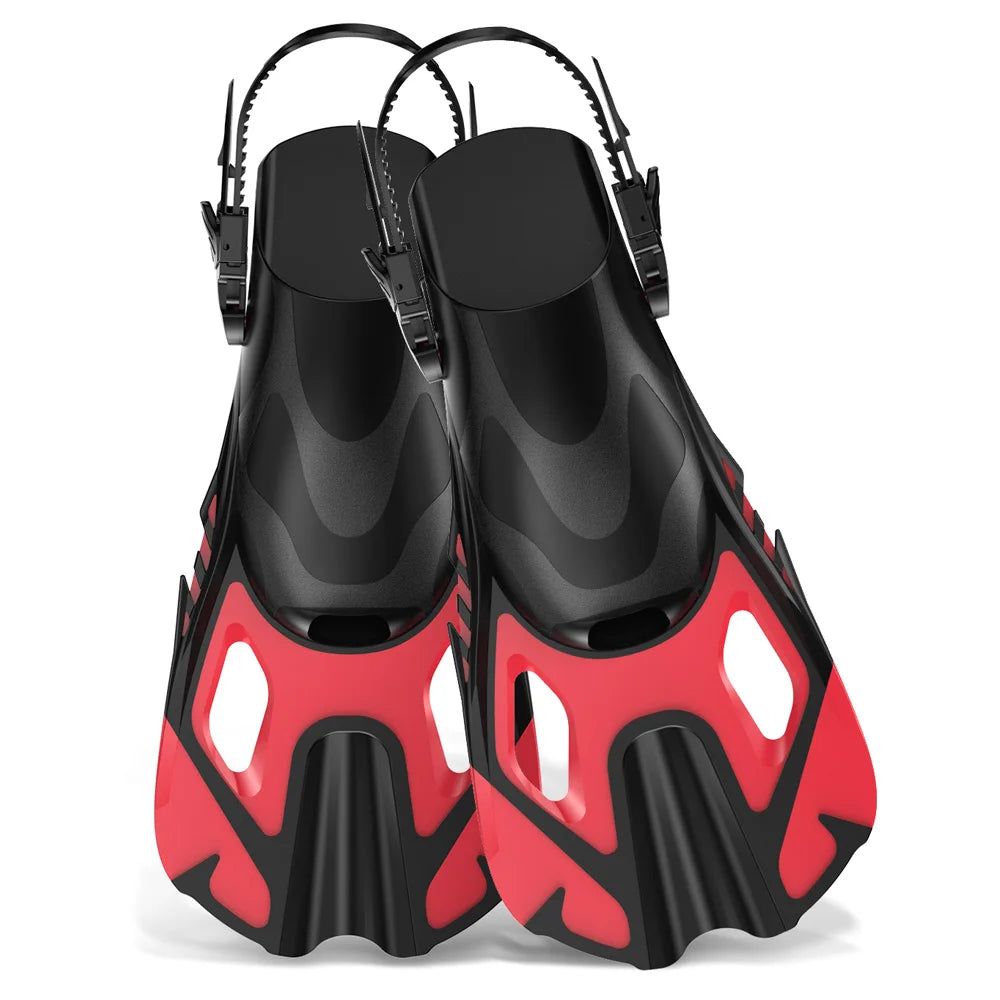 Adjustable Fins for Snorkeling, Diving, Open Heel Swimming Flippers