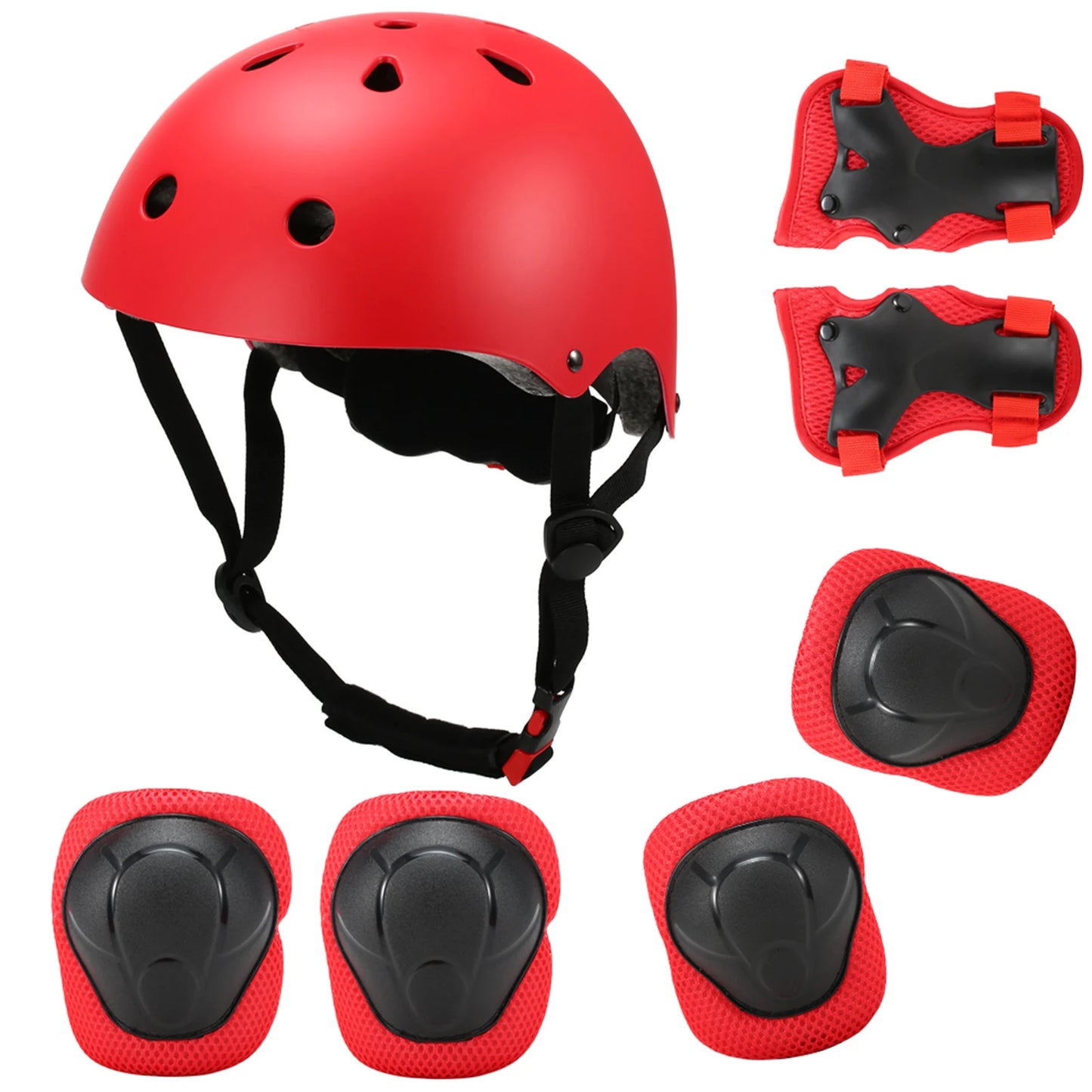 Kids 7 in 1, Helmet and Pads Set, Adjustable, Knee Pads Elbow Pads Wrist Guards for Scooter, Skateboard, Roller Skating, Cycling