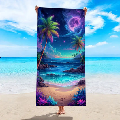 Beach Tropical Printed Design Towel, Quick Drying Absorbent