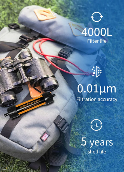 Filterwell Mini Camper Water Filter Straws Emergency Survival Kit Hiking Water Filtration System for Camping and Tourism Travel