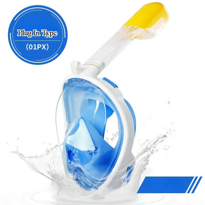 Full Face Diving Mask, Snorkeling Anti Fog, Swimming and Scuba Diving Respirator Mask Safe Breath for Kids & Adults