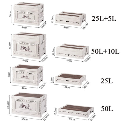 Naturehike Camping Box 60L Large Capacity Folding Storage Box 25L 30L 50L Home Bedside Table Outdoor Travel Picnic PP Sundry Box