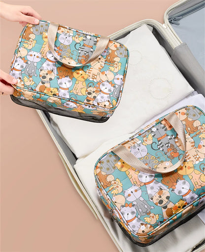 Wet-Dry Separation Cosmetic Bag Large Capacity Cartoon Makeup Case Portable Toiletry Kit Storage Bath Bag Travel Essentials