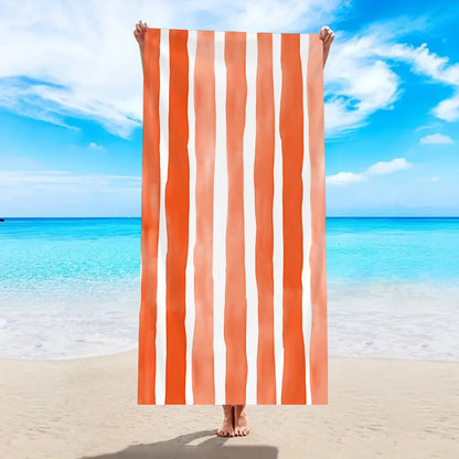 Fashionable Colorful Striped Beach Towel, Quick Drying Absorbent