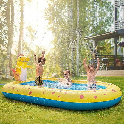 1.7m Inflatable Swimming Pool, Dinosaur Shape, PVC  Material, Outdoor Bath Lawn, Water Toy Inflatable Fountain