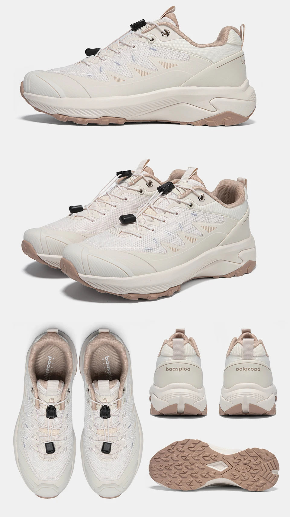 Baasploa Women Hiking Shoes Fashion Comfort Rubber Sole Non-Slip Wear-Resistant Sport Shoes Female Breathable Outdoor Sneakers