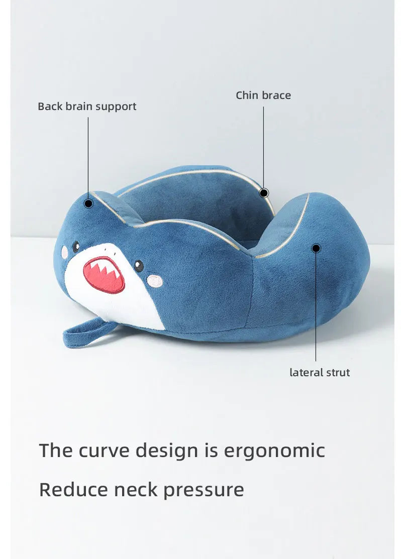 Soft, Fluffy U Shape Travel Neck Pillow, For Airplane, Train, Car & Home Use