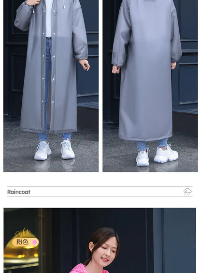 Adult Long Raincoats EVA Impermeable Waterproof Rain Coat Men Women Travel Hooded Beam Port Rain Poncho For Fishing Camping