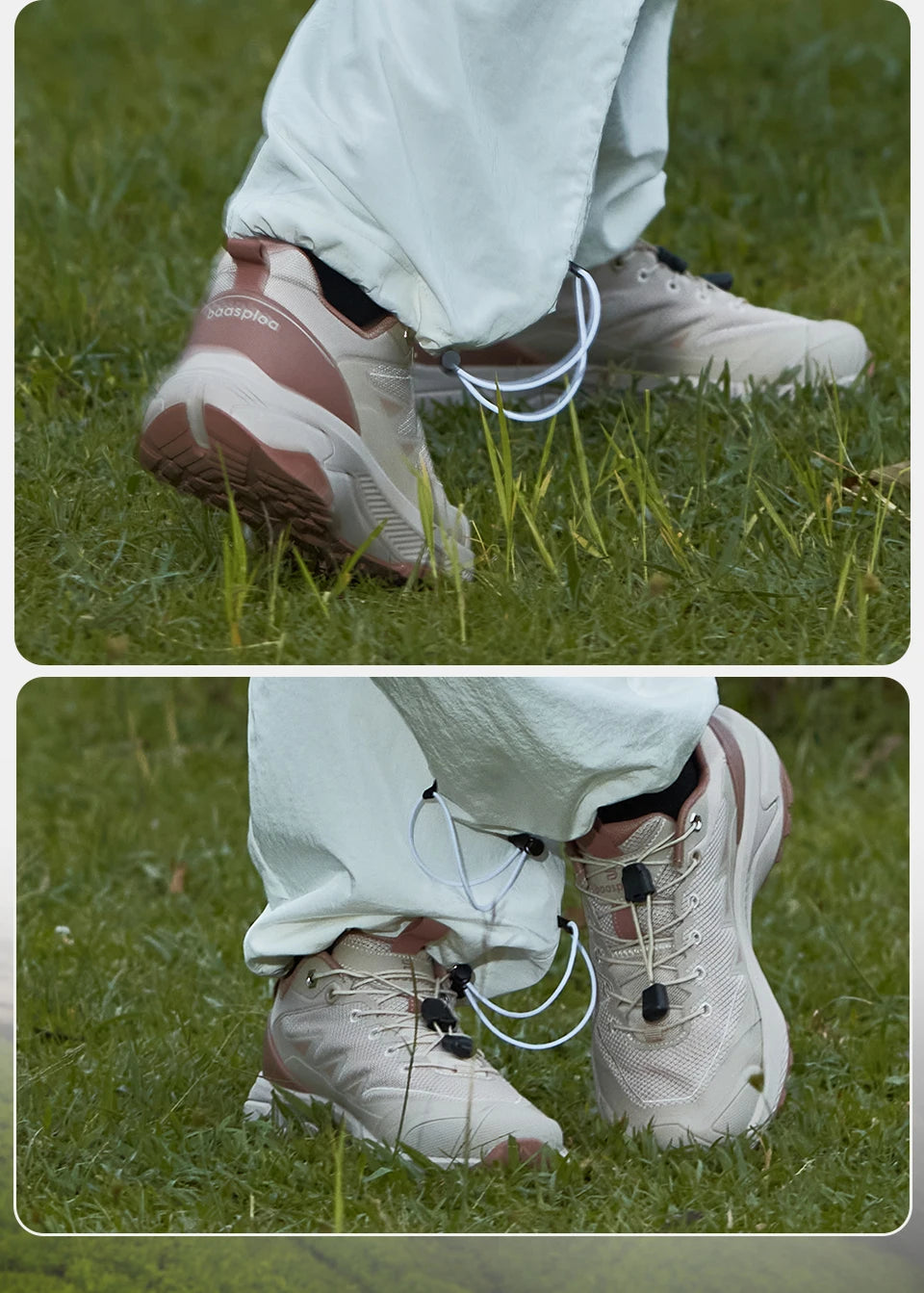 Baasploa Women Hiking Shoes Fashion Comfort Rubber Sole Non-Slip Wear-Resistant Sport Shoes Female Breathable Outdoor Sneakers