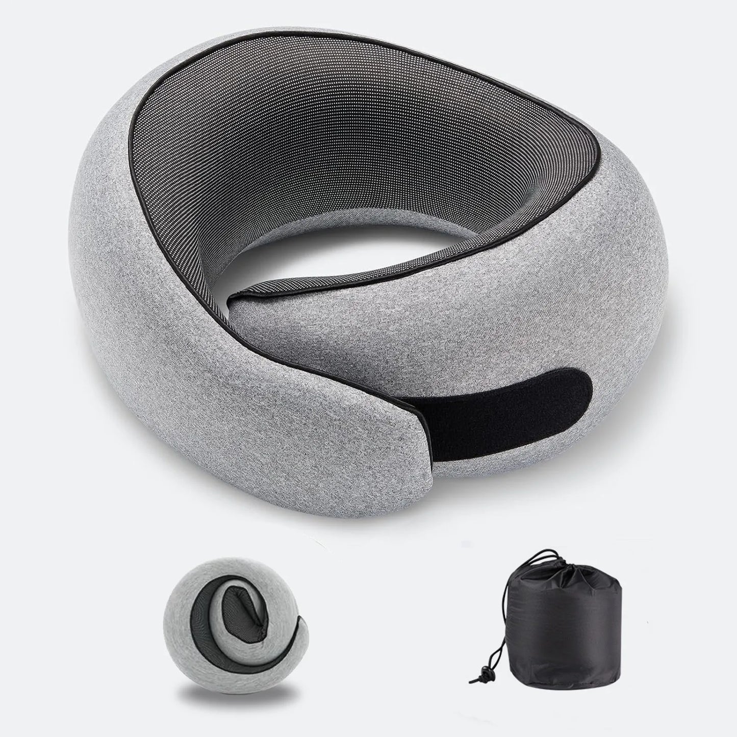 Portable U-shaped Travel Pillow Memory Foam Snail Pillow Travel Neck Support Neck Pillow Adjustable Soft Noon Break Pillows