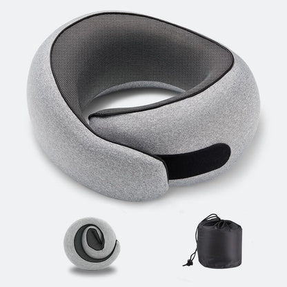 Portable U-shaped Travel Pillow Memory Foam Snail Pillow Travel Neck Support Neck Pillow Adjustable Soft Noon Break Pillows