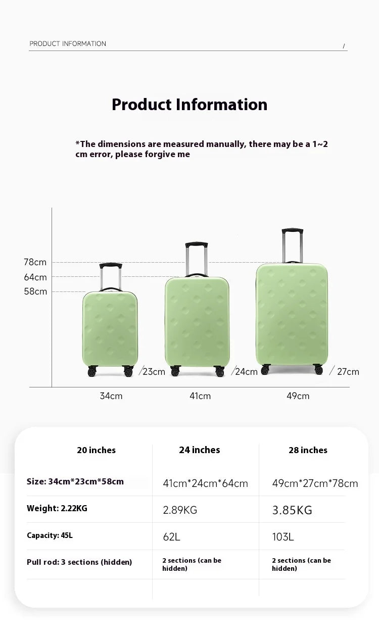 20/24/28Foldable Upright Luggage-Inch Universal Wheel Suitcase Portable Storage Luggage Password Boarding Bag