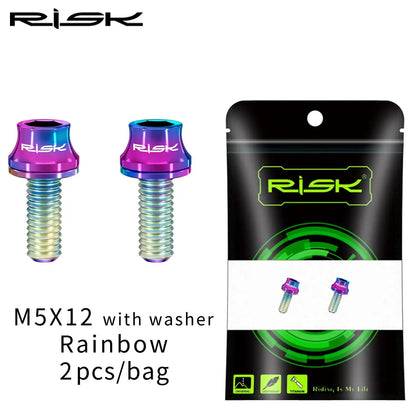 M5x12mm Titanium Alloy Bike Bottle Holder Screw Bicycle Water Bottle Cage Bolts Mountain Road Bike Accessories